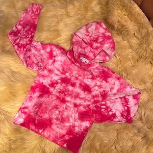 Spiritual Gangster hot pink tie-dye hoodie ~ hooded sweatshirt